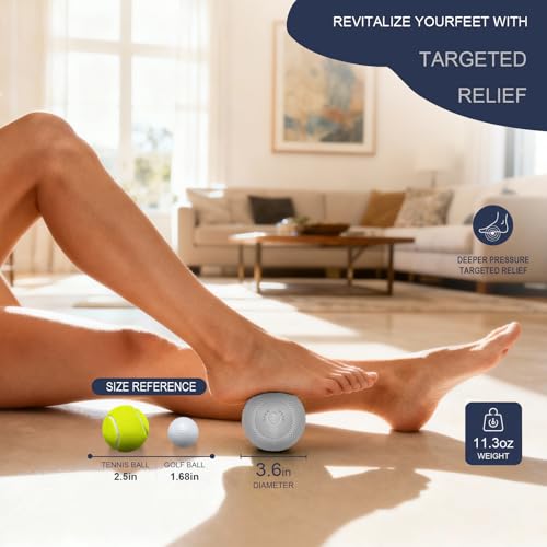 HODEMI Vibrating Massage Ball with Heat, Deep Tissue Massage Ball for Muscle Recovery & Myofascial Release, Neck, Shoulder, Back, Legs & Feet, 7 Modes & Smart Memory (Gray) - color: Gray