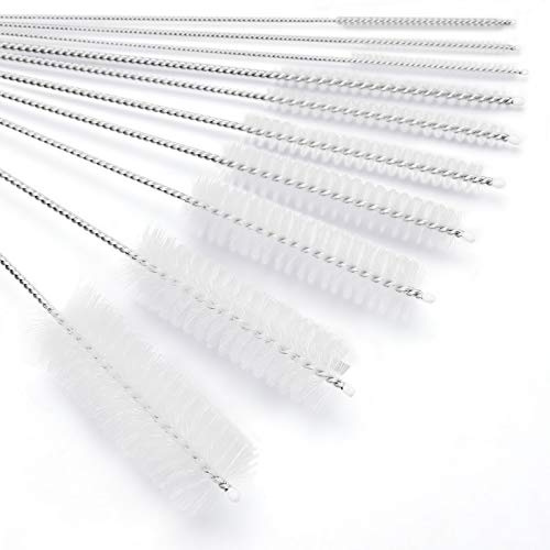 CiaraQ Bottle Cleaning Brushes, 8 Inch Nylon Tube Brush Set - color: White, size: 8.0 Inch (10pcs)