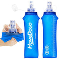 2PCS Running Vest Soft Flask, BPA-Free Soft Flasks 17oz/500ml TPU Collapsible Water Bottle for Hydration Backpack, Folding Running Water Bottles for Marathon Hiking Cycling Climbing - color: Sky blue