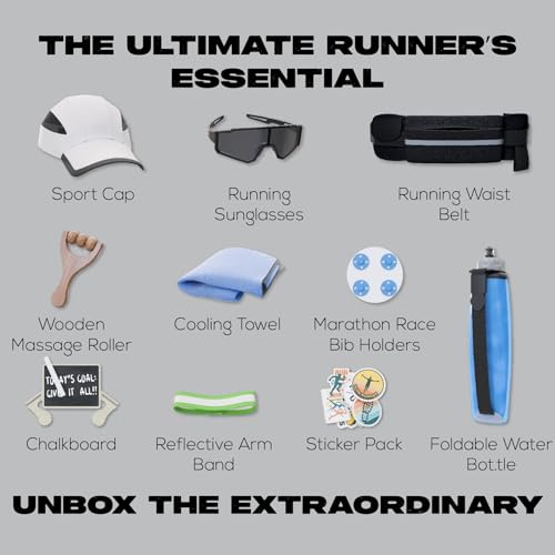 Running Gifts for Men and Women, Runner Gift Box with 10 Marathon Items