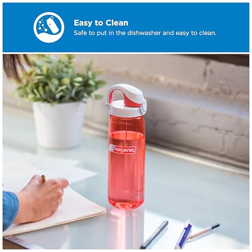 Nalgene 24 oz On The Fly Lock-Top Water Bottle, Blue w/Aqua - color: Blue with Aqua, size: 24 Ounces