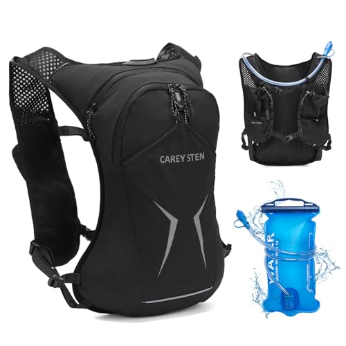 Carey Sten Lightweight Hydration Backpack Running Vest with 1.5L Water Bag - color: Black