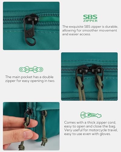 WATERFLY Fanny Pack Waist Bag: 2.5L Large 5 Zipper Pockets for Women Men - color: Cyan