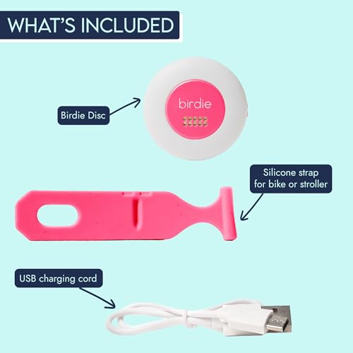 She's Birdie - The Original Personal Safety Alarm Disc for Bikes, Hikes, and Late Nights - Loud Siren, LED Light for Extra Visibility, Rechargeable, Handsfree, Lightweight, Water Resistant (Hot Pink) - color: Hot Pink