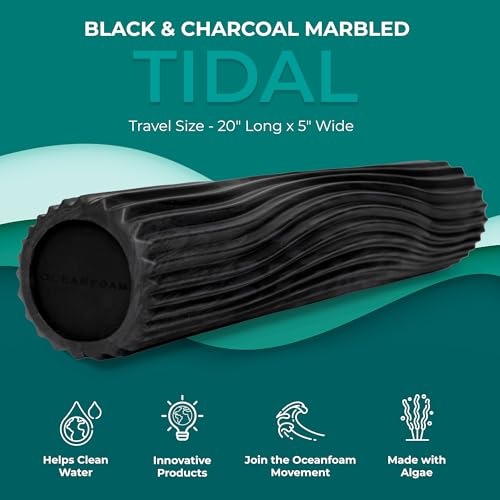 Oceanfoam Tidal Roller, Foam Roller for Exercise (Black & Charcoal Marbled) - color: Black & Charcoal Marbled
