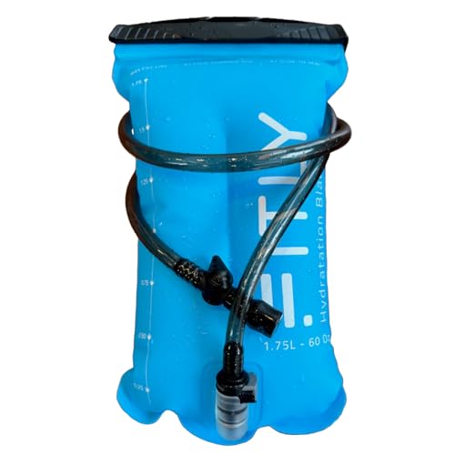 FITLY Soft Flask Running Water Bottle - Collapsible Hydration Flask - color: Blue, size: 60 Ounces