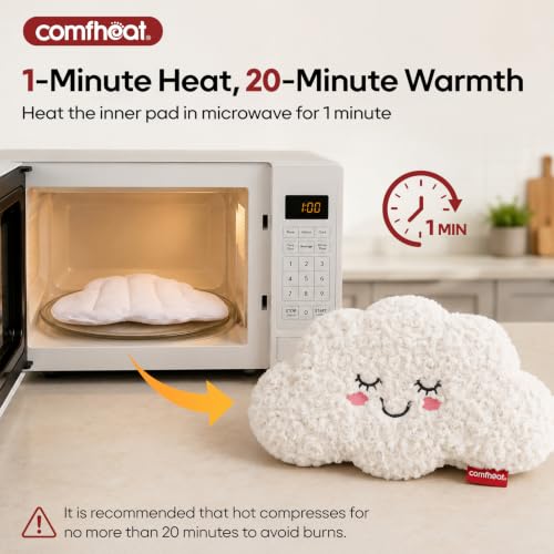 Microwave Unscented Heating Pad for Pain Relief, Moist Heat Pack - style: Cloud