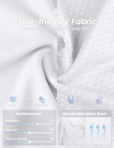 baleaf Women's Sun Shirts Mesh Back Long Sleeve Tops - color: White, size: XX-Large