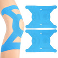 12pcs Precut Kinesiology Tape for Knees, Breathable & Waterproof Knee Supports Stickers Tape Flexible Elastic Athletic Strips Supplies for Sports & Stability (Blue)