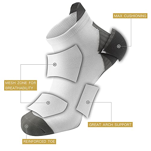 Sooverki Copper Compression Socks Women and Men 6 Pairs - Circulation Arch Support Plantar Fasciitis Running Ankle Socks - color: A3-b - 6 Pairs - Multicolour - No Show, size: Small-Medium