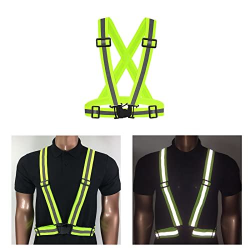 3Packs Reflective Running Vest, Adjustable Elastic Straps 360°High Visibility for Outdoor Walking, Jogging - color: Color 4