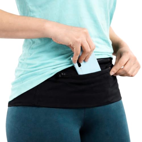 Fusion Belts Running Belt for Women & Men - Patented Side Zipper On Design - color: Classic Jet Black, size: 3X/4X