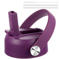 KMN Wide Mouth Straw Lid with Flip Top, Replacement Cap with Straw for Hydro Flask 18 32 40 oz Wide Mouth Water Bottle & 12 16 20 oz Coffee Flask, BPA-Free Leakproof Sports Lid (Eggplant Purple) - color: Eggplant Purple
