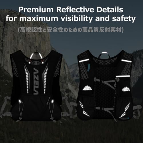 Azarxis Running Water Bottles Flask BPA Free Leakproof Hydration Vest Packs Waist Belt Replacement for Triathlon Marathon Hiking Cycling Climbing Runner - color: #3 Black (7L) - Only Running Vest