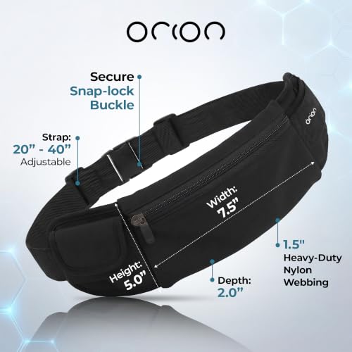 The Belt of Orion Money Belt, Anti-Theft Travel Waist Pack, Slim 9x4in - size: Travel 9"x4"