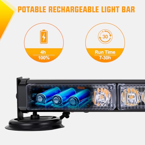 Nilight 12LED Wireless Red Blue Strobe Light 14" Magnetic Mount 12V - color: Red & Blue