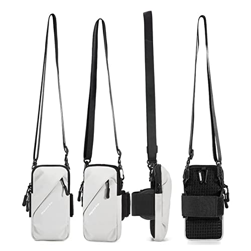 Prime Comfort Phone Holder, Small Crossbody Shoulder Holsters Bag with Arm Band, Fits iPhone and Android, Use for Running, Walking, Hiking & Biking (6.7 Inches, Grayish White) - color: Grayish white