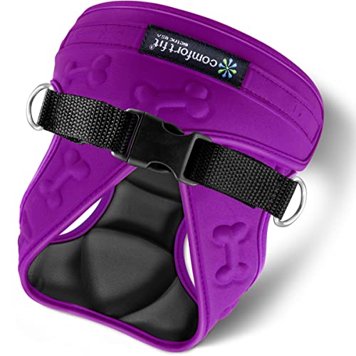Comfort Fit Dog Harness, Easy Step-in Vest - Purple, Large - color: Purple, size: L (Chest 18" - 22")