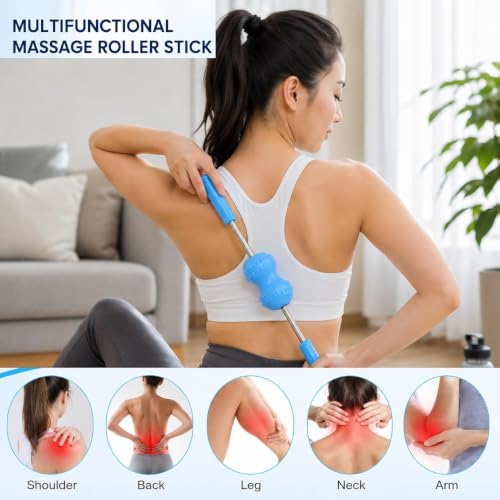 Massage Roller, Portable Multifunctional Body Muscle Yoga Massage Roller Stick Pain Relief Stick for Relief Muscle Soreness
