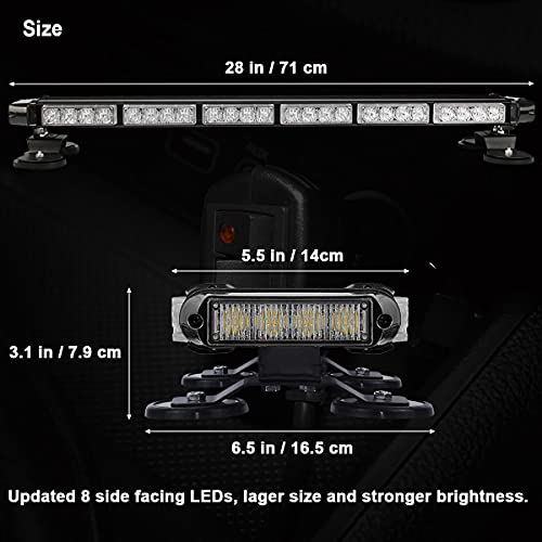 WOWTOU Roof Safety Flashing 56 LED Green White Emergency Strobe Light Bar - color: Green / White