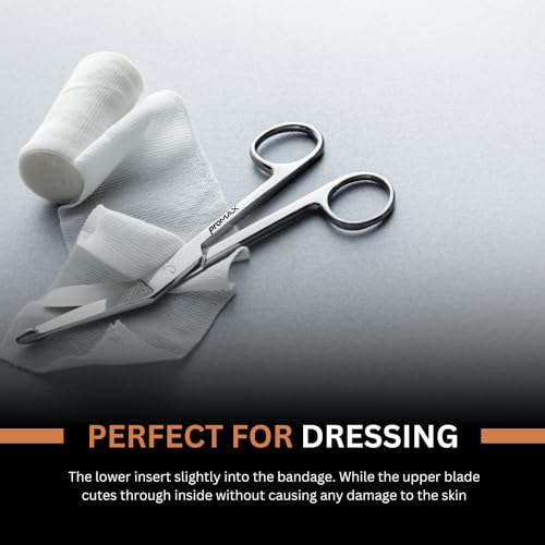 ProMaxCare Trauma Shears 5.5" – Professional EMS Scissors for Nurses, Paramedics & First Responders – Surgical Stainless Steel Bandage & Medical Shears with Safety Blunt Tip (Silver)