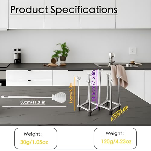 2-Pack Expandable Bottle Drying Rack, Gray - color: Gray