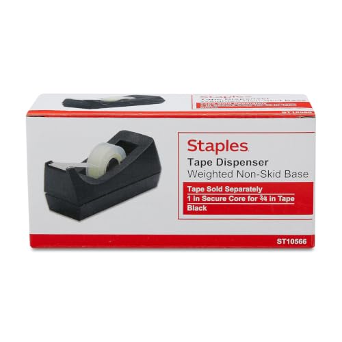 Staples Desktop Dispenser, 1" Core, Black, 18/Pack - style: 18 Pack