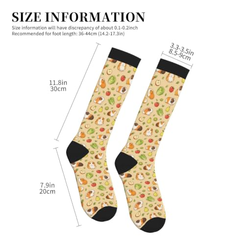 Avocado Compression Socks Women Men Knee High Stock for Running Work Support Nurses Travel - color: Guinea Pig