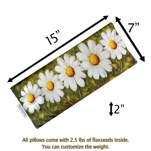 Heat Pack - Microwavable Heating Pads - Microwave Heating Pad for Pain Relief & Comfort - Suitable for The Neck, Back, Shoulders, Hips, Stomach Cramps & More - Neck Heat Wrap - Contact me-Link Below. - size: WIDE, style: Bunch of Daisies