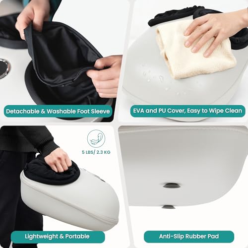 Nekteck Shiatsu Foot Massager with Heat & Air Compression Deep Kneading - color: Beige, size: Large