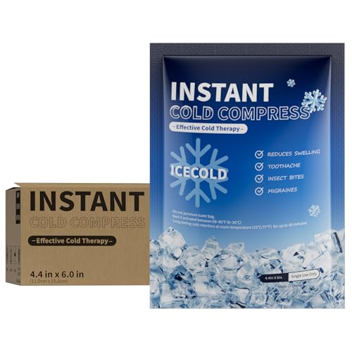 Instant Ice Pack Cold Compress, Pain Relief, Cold Compress 4.4 x 6