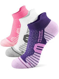 Trusiel Ankle Compression Socks for Women Running Moisture Wicking 5 Pairs - color: White Pink Purple, size: 6-9