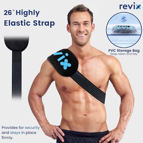 REVIX Ice Packs for Injuries, 5 Pack Hot & Cold Gel for Knee & Back - style: Black-5 Pack