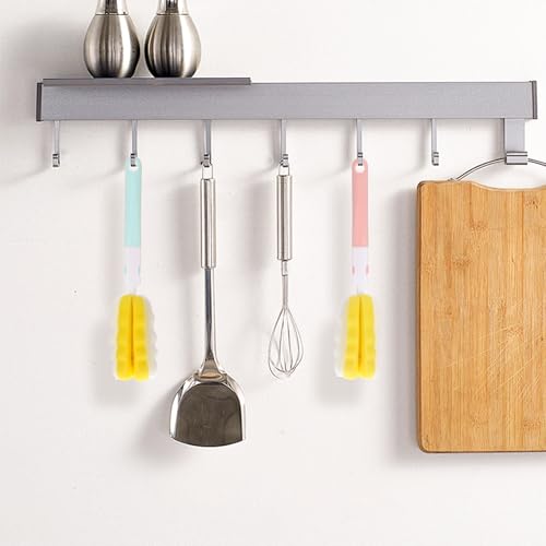 4Pcs Bottle Brush Sponge, Cup Water Bottle Sponge Brush Cleaner(4Pcs+2Head) - color: Multicolor(4pcs+2 Heads)