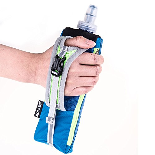 AONIJIE Running Water Bottle Handheld Hydration Pack with 500ml Soft Flask - color: Blue