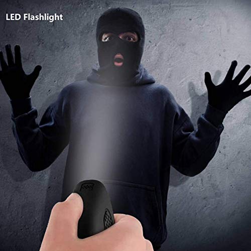 Personal Safety Alarm - Rechargeable - Strobe LED Flashlight - SOS Emergency Loud Alarm - Self-Defense Keychain - for Women, Students, Kids, and Seniors (Black) - color: Black