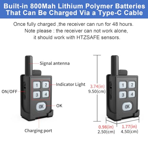 Extra Portable Wireless Receiver for HTZSAFE Alarms- 1 Receiver - style: 1 Receiver
