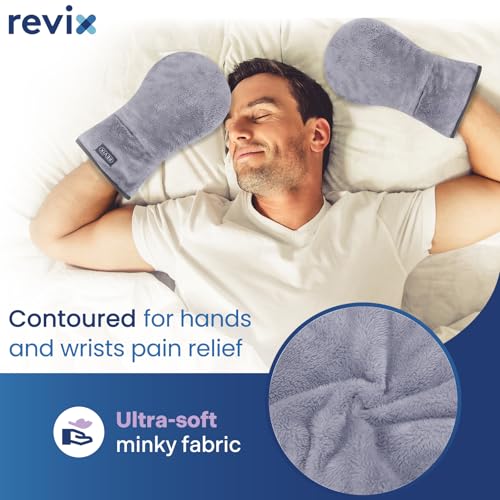 REVIX Microwavable Therapy Mittens Hand Warmers for Women & Men, Gray - color: Light Gray