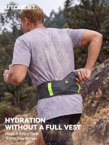UTOBEST Running Belt for Men & Women, No Bounce Running Waist Pack, B7 Pro - color: Grey, size: 2XS(25.9-27.5")