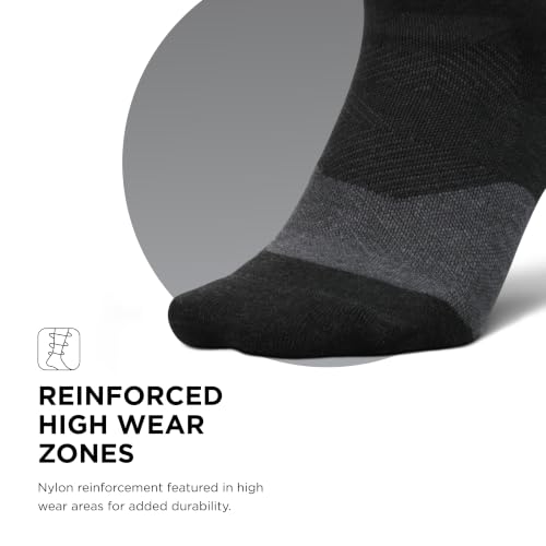 Feetures Elite Light Cushion Mini Crew Sock - color: Charcoal (1 Pair), size: Medium