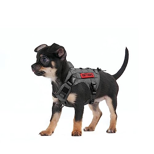 OneTigris Tactical Dog Harness Vest No-Pull Service Dog Vest for Small Dogs - color: Grey, size: X-Small