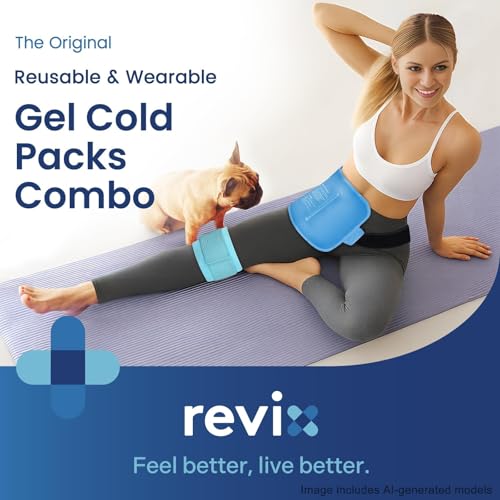 REVIX Ice Packs for Injuries, 3 Pack Set with 2 Small & 1 Large Gel Pack