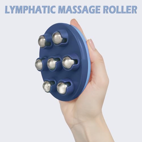 Lymphatic Massage Roller for Cellulite Remover Body Sculpting - Handheld Cellulite Massage Tool for Body Bloat Blood Circulation Lymphatic Drainage Blue - color: Blue