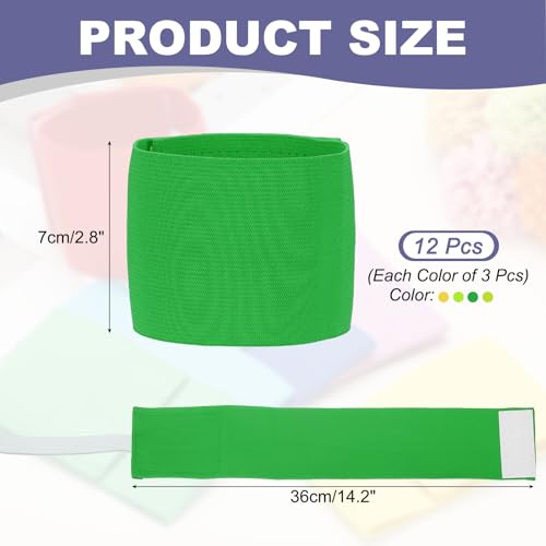 Soccer Captain Armband Elastic Wrist Arm Bands Adjustable Player Team Leader Anti-Slip Badge Sports Accessories - color: Neon Green/ Yellow