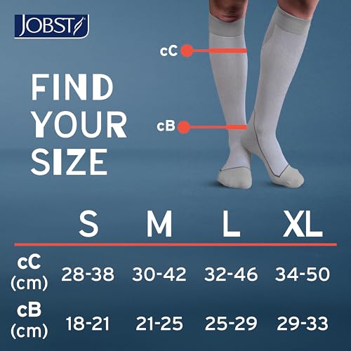 JOBST Sport Compression Socks, 15-20 mmHg, Knee High - color: White/Grey, size: Small (1 Pair)