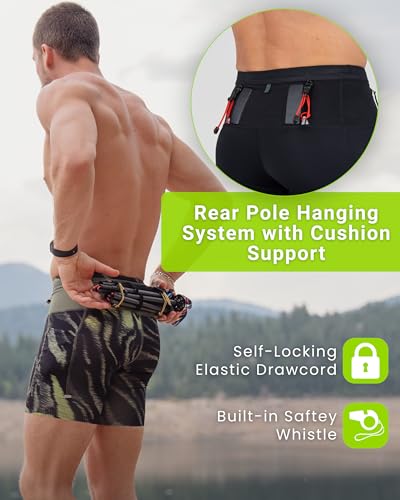 FlipBelt Men's Running Compression Shorts with Built-in Running Belt - color: Trail Black - Past Season, size: X-Large