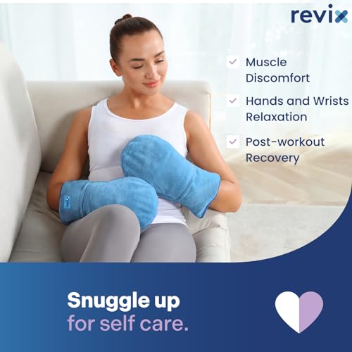 REVIX Heated Hand Mitts Warmers, Microwavable Heating Pad, SkyBlue - color: Skyblue