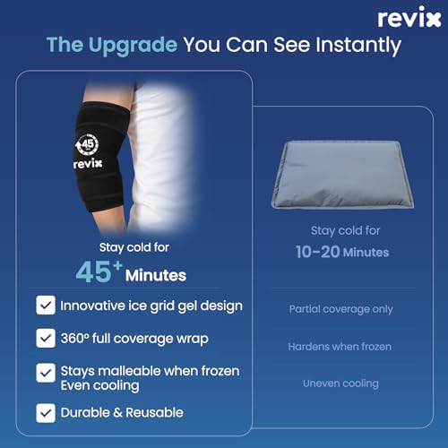 REVIX Elbow Ice Pack Wrap for Tennis Elbow, 45-Min Cold Sleeve - style: 1 Pack