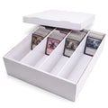 Calenzana 3200-Count Trading Cardboard Card Storage Boxes 1 Pack, 4 Row White Card Box with 16 Dividers, MTG, TCG Card Organizer - size: 4 Row-1 Pack