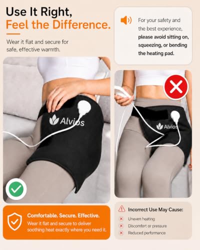 Hip Heating Pad for Hip Brace Sciatica Pain Relief, 16 x 14 in - color: Black